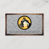 Earth Mover | Staal en hout Visitekaartje (Achterkant)