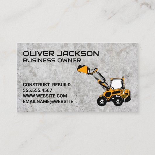 Earth Mover-voertuig | Bouw | Beton Visitekaartje (Voorkant)