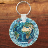Earth Nature Fusion with Ocean Life & Crystal art  Sleutelhanger (Voorkant)