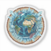 Earth Nature Fusion with Ocean Life & Crystal art  Sticker (Voorkant)