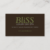 Earth Natuur Spa Health Resort met fotosjabloon Visitekaartje (Achterkant)