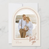 Earth Neutral 2 foto bruiloft dank je kaart (Voorkant)