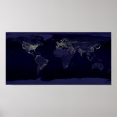 Earth Night Lights Space Poster (Voorkant)