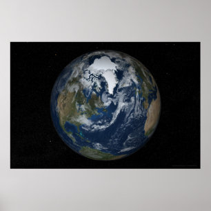 Earth North Polar Uitzicht 78x52 (60x40) Poster