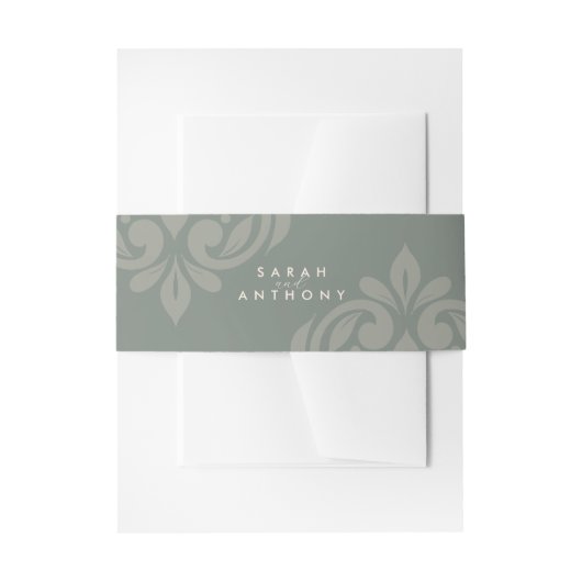 Earth Olive Classic Elegant Script Wedding Uitnodigingen Wikkel (Voorkant Voorbeeld)