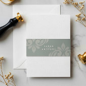 Earth Olive Classic Elegant Script Wedding Uitnodigingen Wikkel