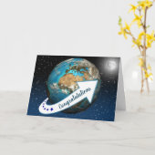 Earth Orbit met Mon Birthday Card Kaart (Gele Bloem)