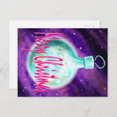 Earth ornament Merry Christmas briefkaart (Voorkant / Achterkant)
