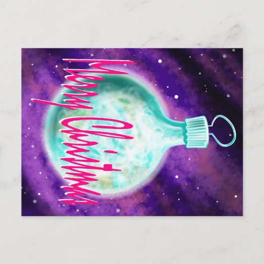 Earth ornament Merry Christmas briefkaart (Voorkant)
