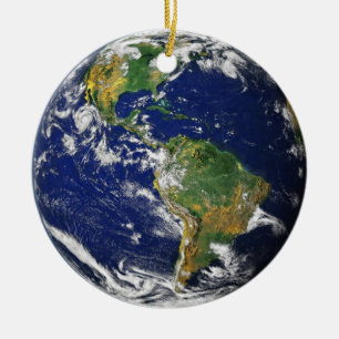 Earth Our World Round Keramisch Ornament