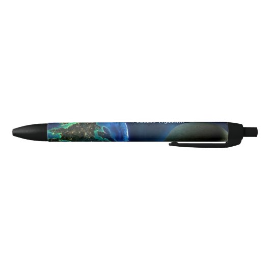 Earth Outer Space Galaxy Monogramed Zwarte Inkt Pen (Bodem)