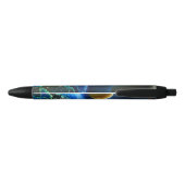 Earth Outer Space Galaxy Monogramed Zwarte Inkt Pen (Achterkant)