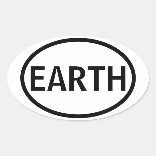 Earth Oval Ovale Sticker (Voorkant)