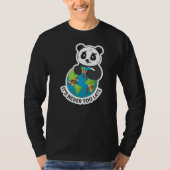 Earth Panda Slogan Design for Environment T-shirt (Voorkant)
