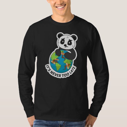 Earth Panda Slogan Design for Environment T-shirt (Voorkant)