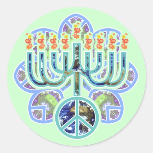 Earth Peace Menorah Stickers (Voorkant)
