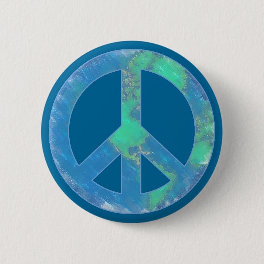 Earth Peace Sign-Button Ronde Button 5,7 Cm (Voorkant)