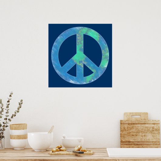 Earth Peace Sign-Poster Poster (Keuken)
