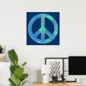 Earth Peace Sign-Poster Poster (Thuiskantoor)