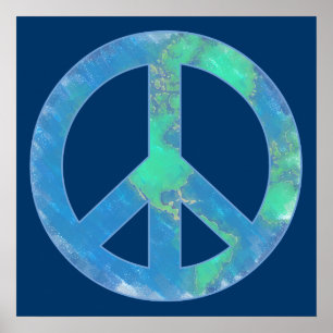 Earth Peace Sign-Poster Poster