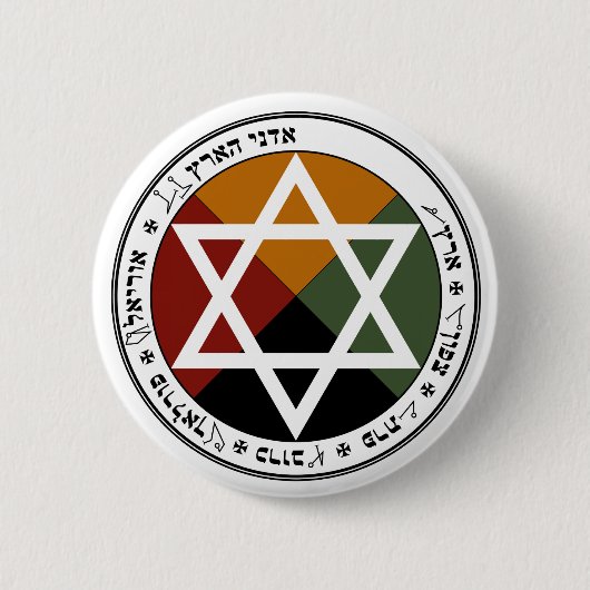 Earth Pentacle Ronde Button 5,7 Cm (Voorkant)