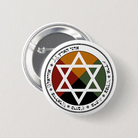 Earth Pentacle Ronde Button 5,7 Cm (Voorkant /achterkant)