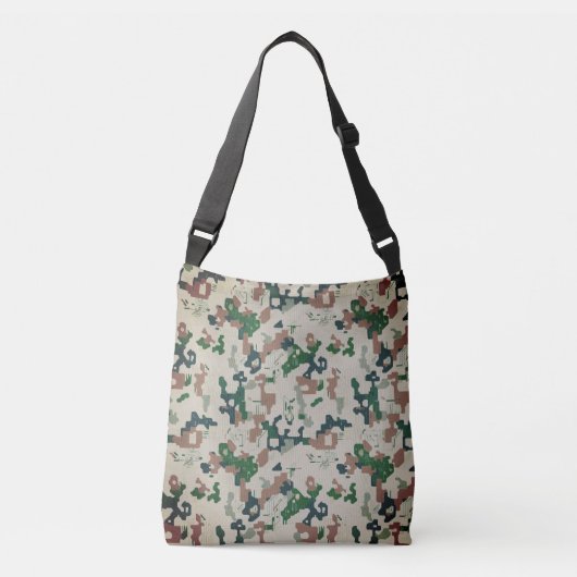 Earth Pixel Woodland  Crossbody Tas (Voorkant)