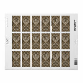 Earth Plaid Monogram Kerstretouradres Etiket (Full Sheet)
