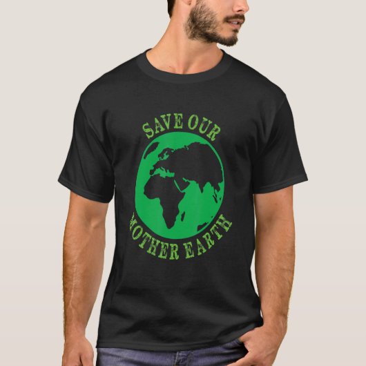 Earth Planet Safe Wereldbol Vegan Vegetarian Moede T-shirt (Voorkant)