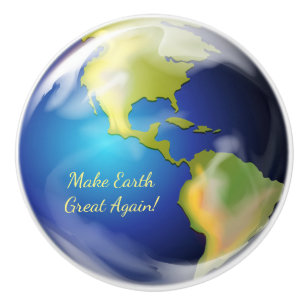 Earth Planet World Design Ceramic Knop