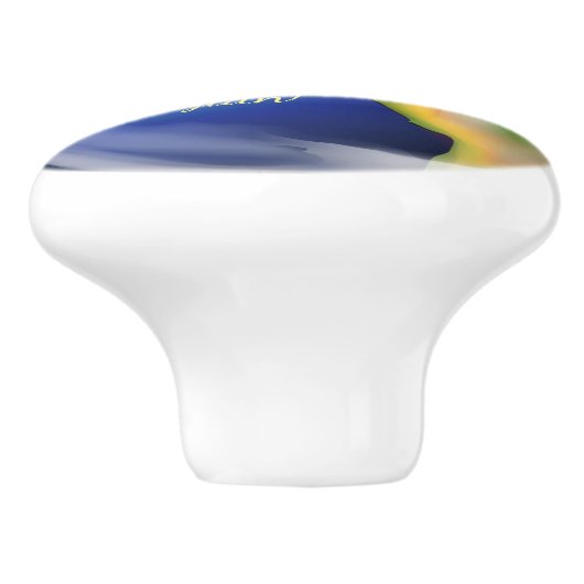 Earth Planet World Design Ceramic Knop (Zijkant)