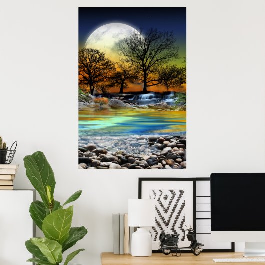 Earth Power Background Kaart Design Poster (Thuiskantoor)