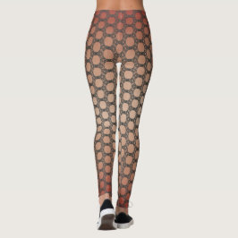 Earth Red en Polka Dots Patroon Leggings