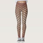 Earth Red en Polka Dots Patroon Leggings (Voorkant)