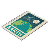 Earth Retro Galaxy Satellite Notitieboek (Linkerzijde)
