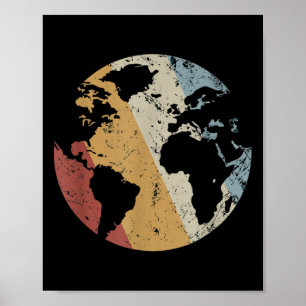 Earth Retro Style Dag van de Aarde Poster