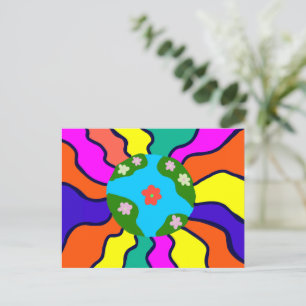 Earth Retro Vibes Art Briefkaart