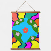 Earth Retro Vibes Art Hangend Wandkleed (Voorkant)