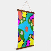 Earth Retro Vibes Art Hangend Wandkleed (Gebogen)