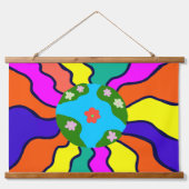 Earth Retro Vibes Art Hangend Wandkleed (Voorkant)