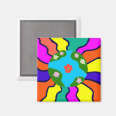 Earth Retro Vibes Art Magneet (Voorkant / Achterkant)