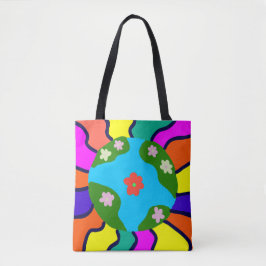 Earth Retro Vibes Art Tote Bag