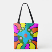 Earth Retro Vibes Art Tote Bag (Achterkant)