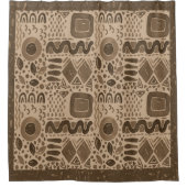 Earth Rhythms - Etnische Afrikaanse patronen in br Douchegordijn (Voorkant)