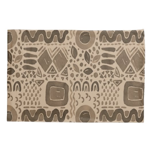 Earth Rhythms - Etnische Afrikaanse patronen in br Kussensloop (Achterkant)