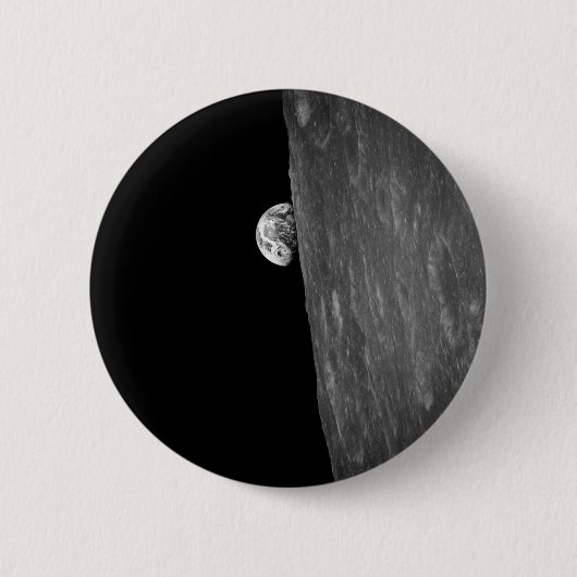 "Earth-Rise", eerste foto van de ruimte Ronde Button 5,7 Cm (Voorkant)