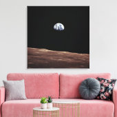 Earth Rise vanaf het maanoppervlak Canvas Afdruk (Insitu (Woonkamer))