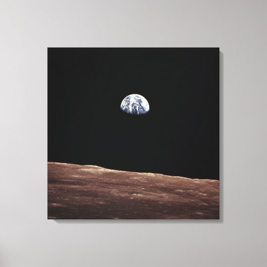 Earth Rise vanaf het maanoppervlak Canvas Afdruk (Voorkant)