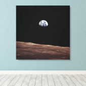 Earth Rise vanaf het maanoppervlak Canvas Afdruk (Insitu (Houten vloer))