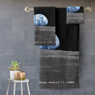 Earth Rising Over Moon, Apollo 11, 1969 Bad Handdoek